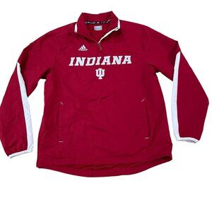 Indiana Hoosiers Adidas Pullover Windbreaker Jacket  Men's Size Small Red